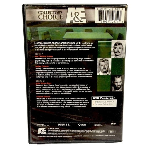 A&E Serial Killers: Profiling The Criminal Mind 2 Disc DVD Set - Picture 2 of 6